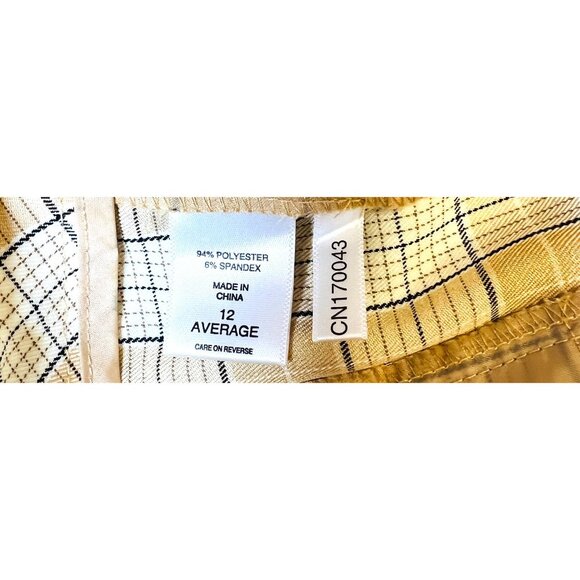 Yellow Plaid Straight-Leg Pants By New York & Company Womens Size 12 - Picture 4 of 4